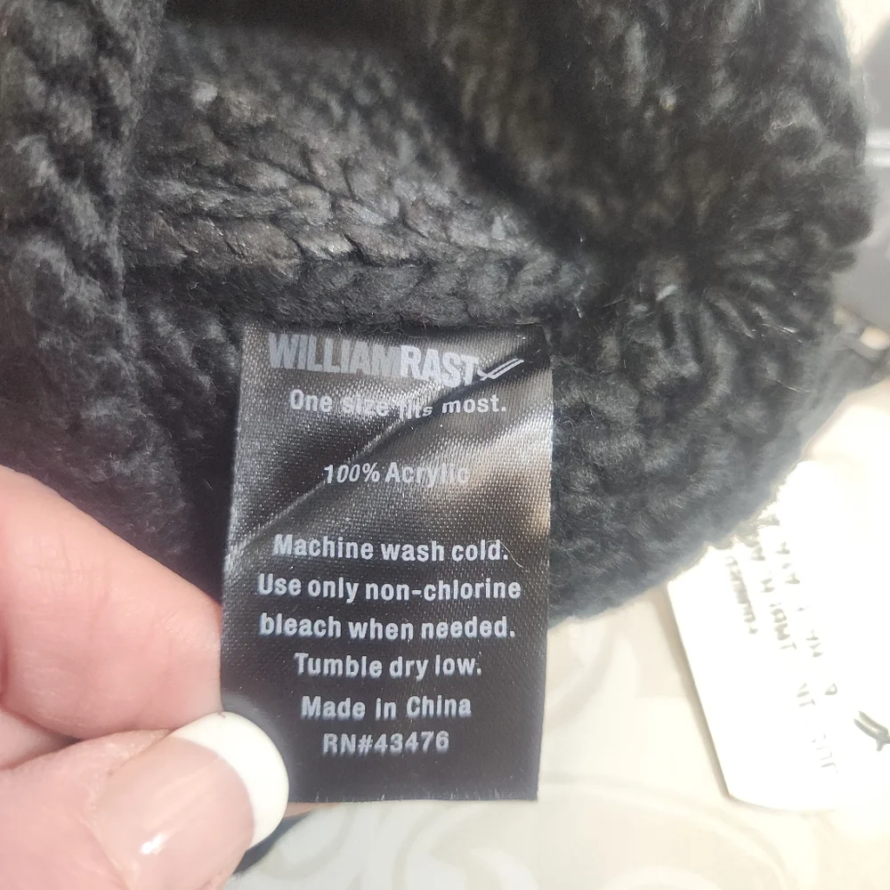NWT William Rast Black Slouchy Knit Hat/ Beanie - Picture 9 of 9